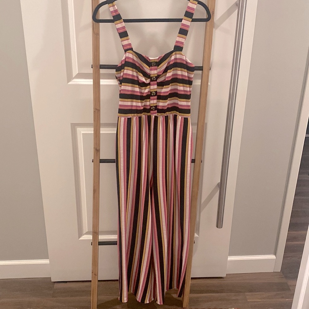 Fun striped ankle-length jumpsuit